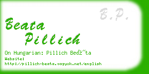 beata pillich business card